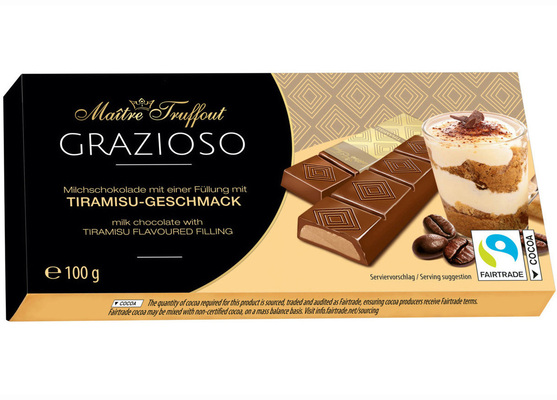 Grazioso tiramisu 100g, tyčinky z mliečnej čokolády plnené krémom s príchuťou tiramisu 