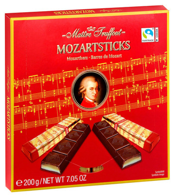 MOZARTSTICKS 200g, Tyčinky z horkej čokolády s pistáciovou a marcipánovou náplňou