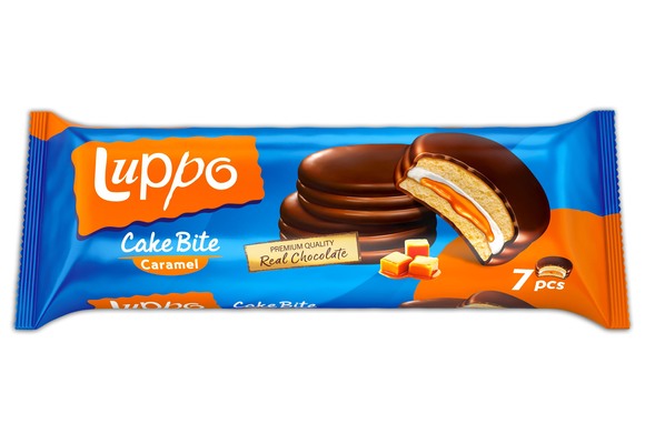 LUPPO CAKE KARAMEL 182g jemné pečivo s kakaovou príchuťou plnené penovým želé