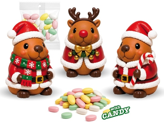 Santa capybara 5g plastové hračky s cukríkmi s jahodovou príchuťou