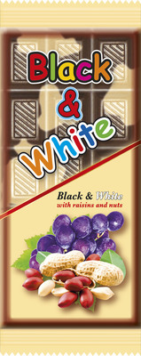 Black&white čokoláda s arašidmi a hrozienkami, 80g