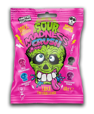 SOUR MADNESS CRUSH 60g extra kyslé tvrdé cukríky