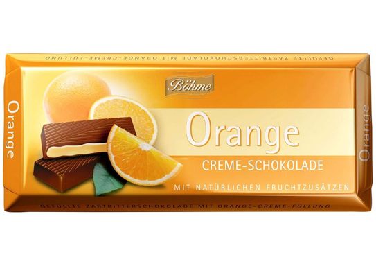 Böhme chocolate orange 100g horká čokoláda plnená pomarančovou krémovou náplňou