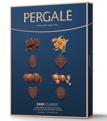 PERGALE DARK CLASSIC 171g zmes praliniek z kakaovej pochúťky s náplňami s rôznymi príchuťami