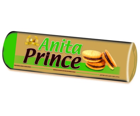 ANITA Prince 125g, sušienky plnené náplňou s lieskovoorieškovou príchuťou