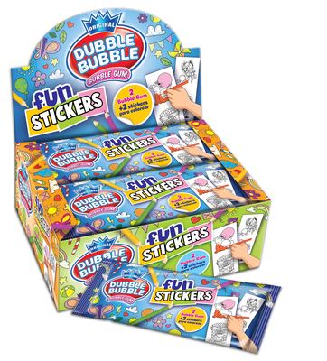 Fun stickers 8g žuvačky s jahodovou príchuťou