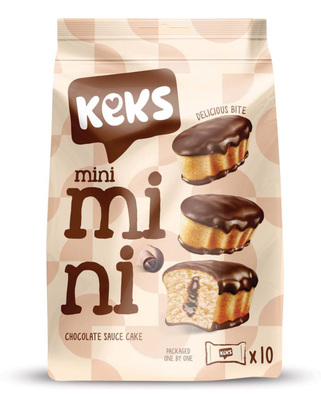 Keks mini 180g jemné pečivo s kakaovou náplňou polomáčané v kakaovej poleve