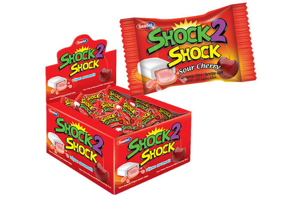 SHOCK SOUR CHERRY 4g kyslé žuvačky s náplňou s višňovou príchuťou