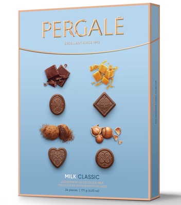 PERGALE MILK CLASSIC 171g zmes praliniek z kakaovej pochúťky s náplňami s rôznymi príchuťami