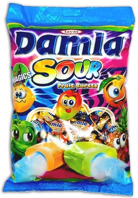 DAMLA sour 1000g, kyslé karamelky s práškovou náplňou