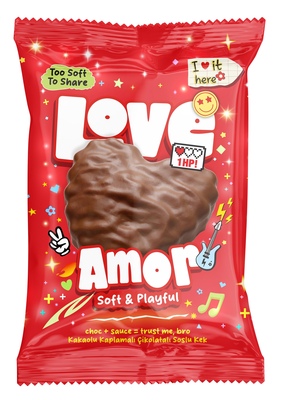 Love amor cocoa 50g jemné pečivo s náplňou s čokoládovou príchuťou, celomáčané v kakaovej poleve