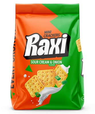 RAXI ONION 100g krekry s príchuťou kyslej smotany a cibule