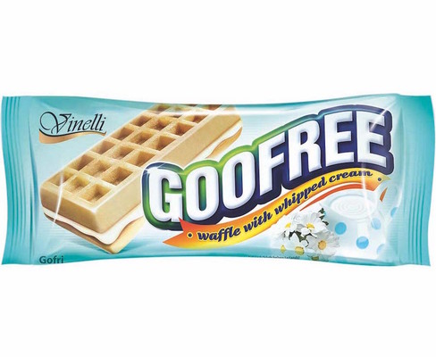 Goofree 50g, vaflové pečivo z treného cesta plnené smotanovým krémom