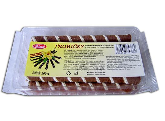 Dvojfarebné trubičky plnené krémom s vanilkovou príchuťou 160g