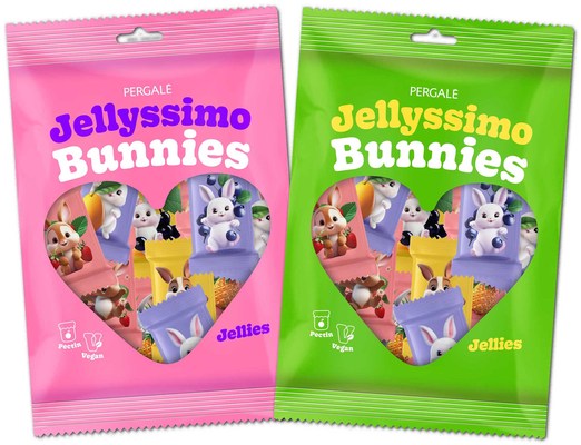 JELLYSSIMO BUNNIES 150g želé s ovocnou príchuťou obalené v cukre