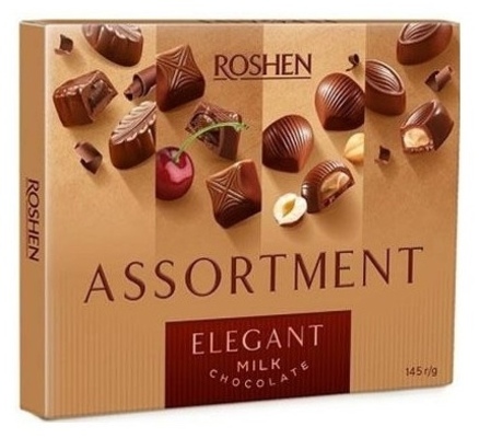 ROSHEN ASSORTMENT ELEGANT 145g zmes praliniek z mliečnej čokolády
