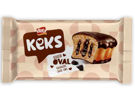 KEKS OVAL 40g jemné pečivo s kakaovou náplňou polomáčané v kakaovej poleve