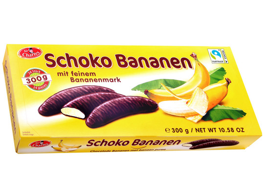 Schoko Bananen 300g, penová cukrovinka s banánovou dužinou poliata čokoládou
