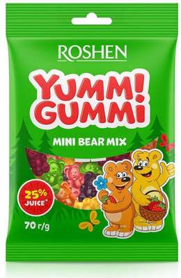 YUMMI GUMMI medvedíci 70g želé cukrovinky s ovocnými príchuťami