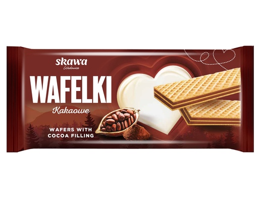 WAFELKI 180g, oblátky s kakaovou náplňou