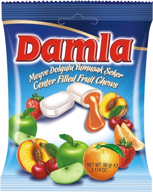 Damla 90g, karamelky s ovocnou náplňou