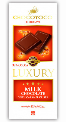 Luxury, mliečna čokoláda s karamelovými lupienkami, 175g