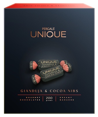 UNIQUE GIANDUJA COCOA NIBS 200g dezert s príchuťou gianduja