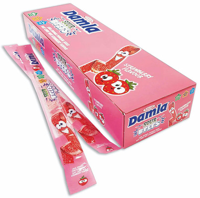 DAMLA 15g kyslé pásy s jahodovou príchuťou