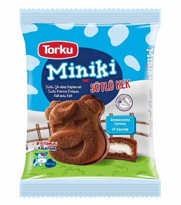 MINIKI CAKE 40g jemné kakaové pečivo s mliečnou náplňou polomáčané v mliečnej čokoláde 