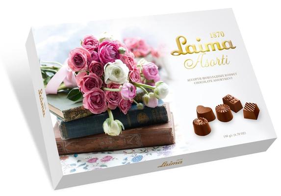 Laima asorti ruže s knihou 190g, výber čokolád