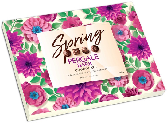 PERGALE DARK SPRING COLLECTION 187g, zmes praliniek z horkej čokolády s náplňami s rôznymi príchuťami CLONE