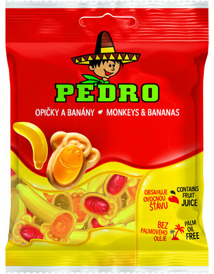 Pedro opičky a banány, želé s ovocnými príchuťami, 80g