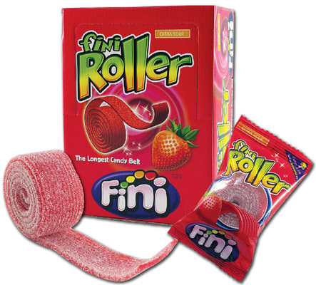 FINI ROLLER 20g kyslý želé pás s jahodovou príchuťou 